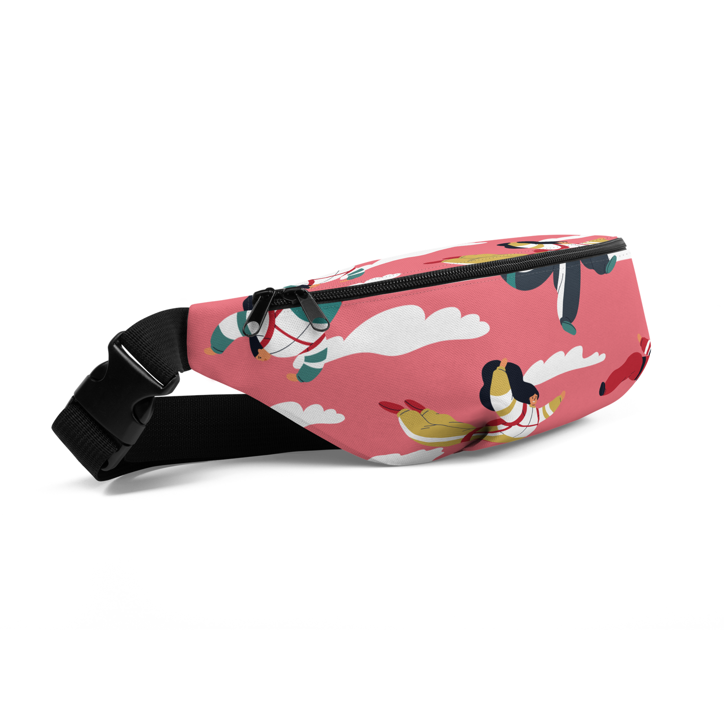 Osaka Riñonera Handmade Print |Complemento | Accesorios estampado 3_25_4401 coral Vista lateral 1