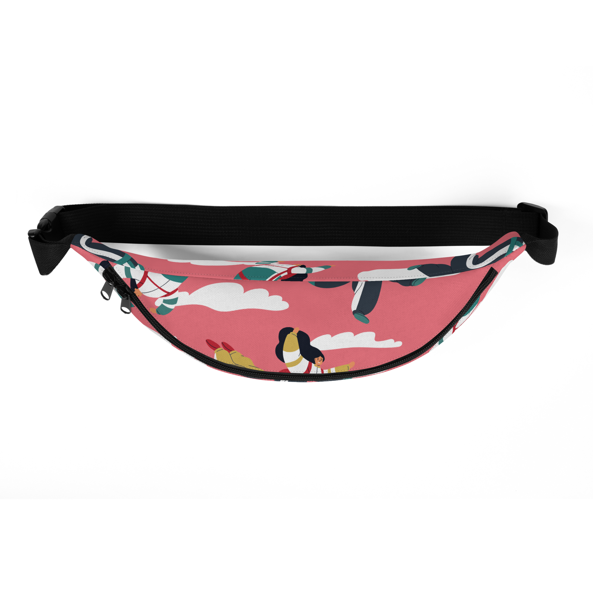 Osaka Riñonera Handmade Print |Complemento |  Accesorios estampado 3_25_4401 coral   Vista superior